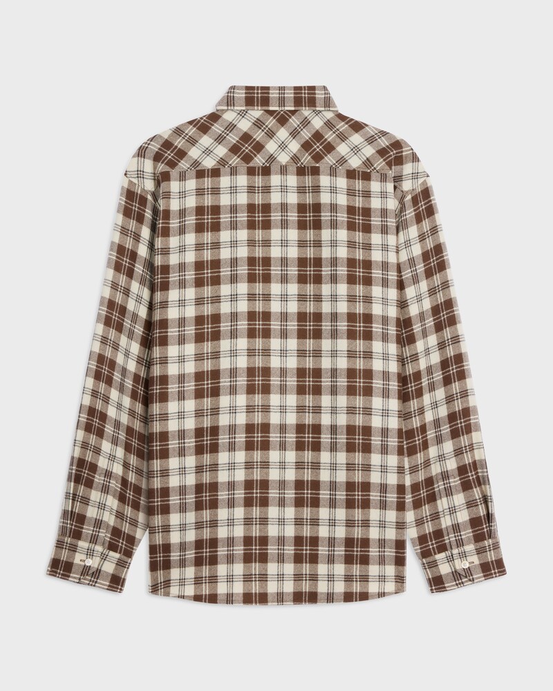 relaxed shirt IN CHECKED WOOL - BEIGE/MARRON CLAIR -  - 1 | CELINE