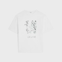 oversized t-shirt IN cotton jersey - OFF WHITE/GRIS -  - 1 | CELINE