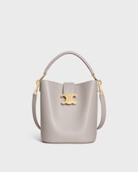 SMALL BUCKET LOUISE IN SMOOTH CALFSKIN - SOFT GREY - BUCKET - 1 | CELINE