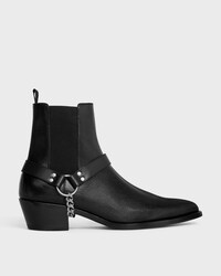 CELINE CAMARGUE BOTTINE CHELSEA BIKER EN CUIR DE VEAU - TANNAGE VÉGÉTAL - Noir -  - 1 | CELINE