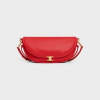 LITTLE HALFMOON SOFT TRIOMPHE IN SUPPLE SHINY LAMBSKIN - ULTRA RED - ALL BAGS - 1 | CELINE