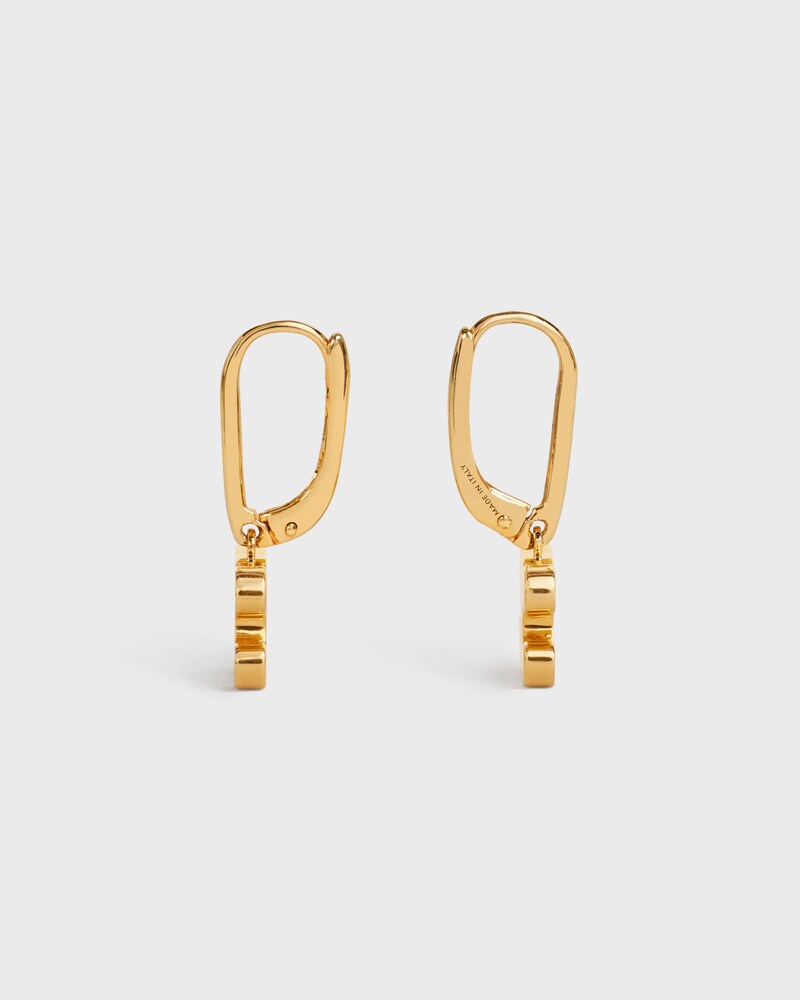Pendientes de estr&aacute;s Triomphe de lat&oacute;n con acabado dorado y cristales - DORADO - EXCLUSIVE SELECTION - 1 | CELINE