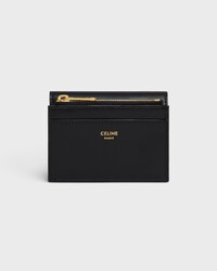 COMPACT WALLET WITH COIN TRIOMPHE IN Shiny calfskin - BLACK - COIN HOLDERS - 2 | CELINE