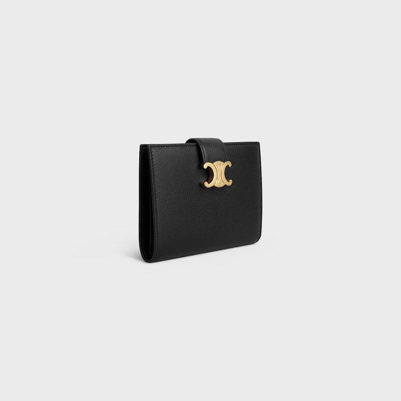 MEDIUM STRAP WALLET NINO IN SUPPLE GRAINED CALFSKIN - BLACK - GIFT FINDER - 1 | CELINE