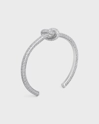 Knot Sparkle Cuff in Strass and Brass with Rhodium Finish - SILVER -  - 2 | CELINE