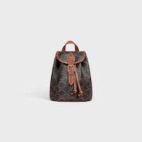 MINI BACKPACK FOLCO IN Triomphe Canvas and calfskin - TAN - BACKPACKS - 1 | CELINE