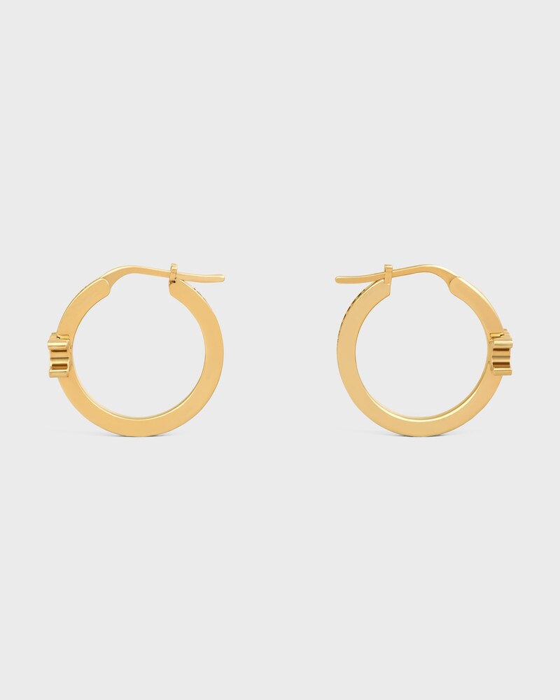 Triomphe Sparkle Hoops in Strass and Brass with Gold Finish - GOLD - GIFT FINDER - 1 | CELINE