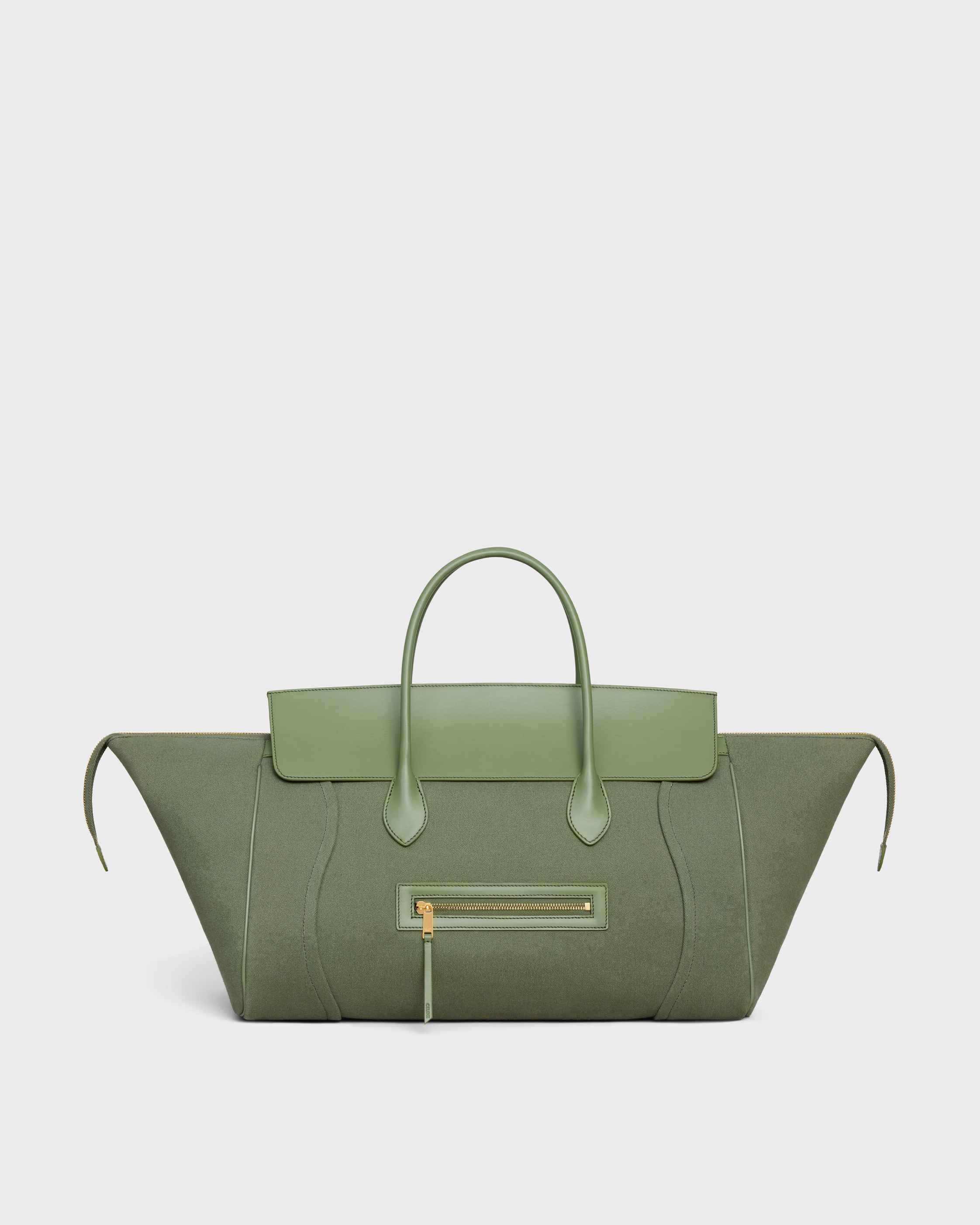 CELINE セリーヌラゲージ luggage ファントム カーキ BIG LUGGAGE IN TEXTILE AND NATURAL CALFSKIN - KHAKI | CELINE