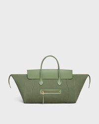 MALETA GRANDE DE TEJIDO Y PIEL DE BECERRO NATURAL - CAQUI - BOLSOS DE VIAJE - 1 | CELINE