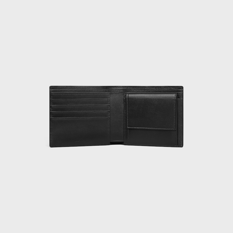 Cartera con dos pliegues de piel de becerro repujada de piel de cocodrilo - NEGRO - GIFT FINDER - 1 | CELINE