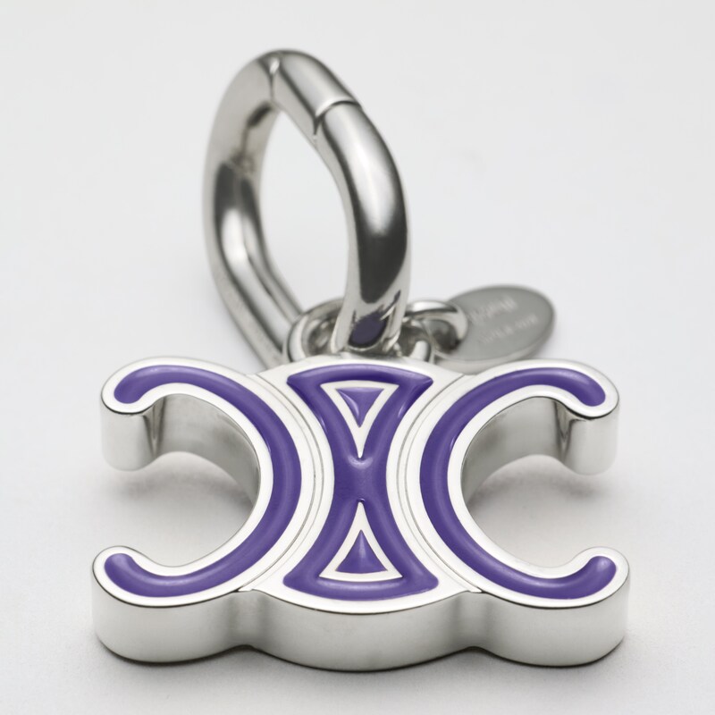 Triomphe Celine Charms en émail et Laiton Rhodié - Argent / Violet - CHARMS - 1 | CELINE