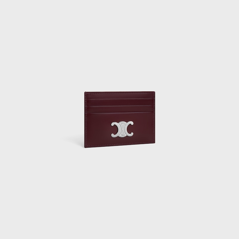 CARD HOLDER TRIOMPHE IN Shiny calfskin - DEEP BURGUNDY - CARD HOLDERS - 1 | CELINE