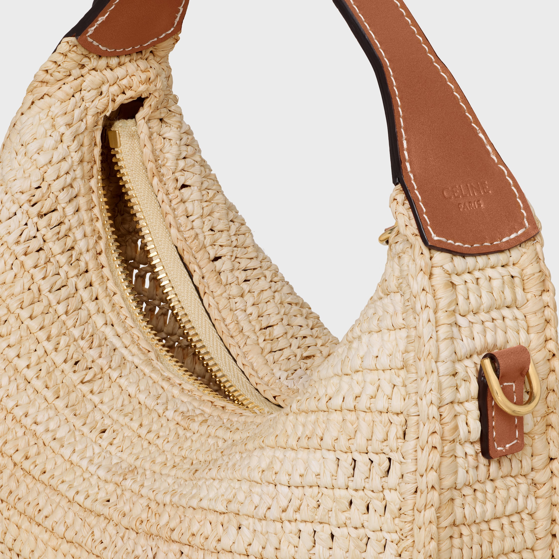 Teen Celine Lulu IN RAFFIA AND NATURAL CALFSKIN - NATURAL / TAN