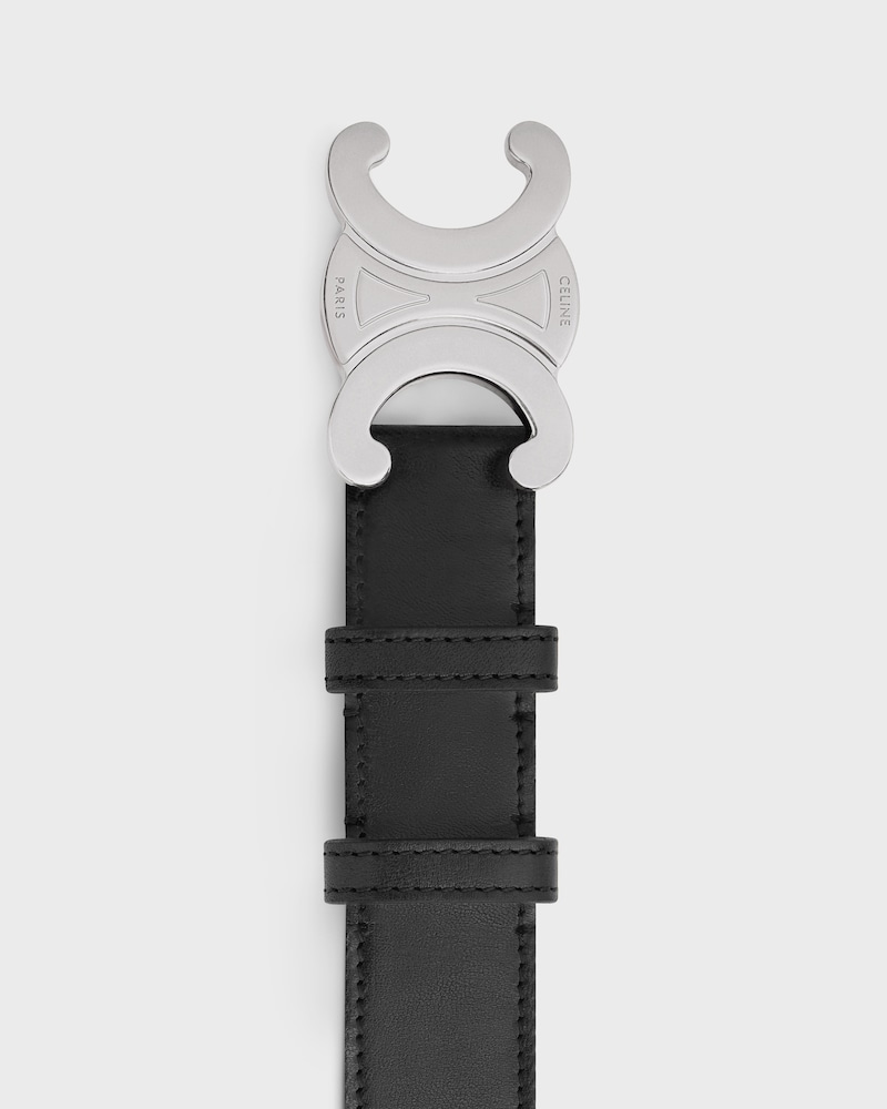 Ceinture triomphe 30MM Veau effet Vieilli - NOIR -  - 1 | CELINE