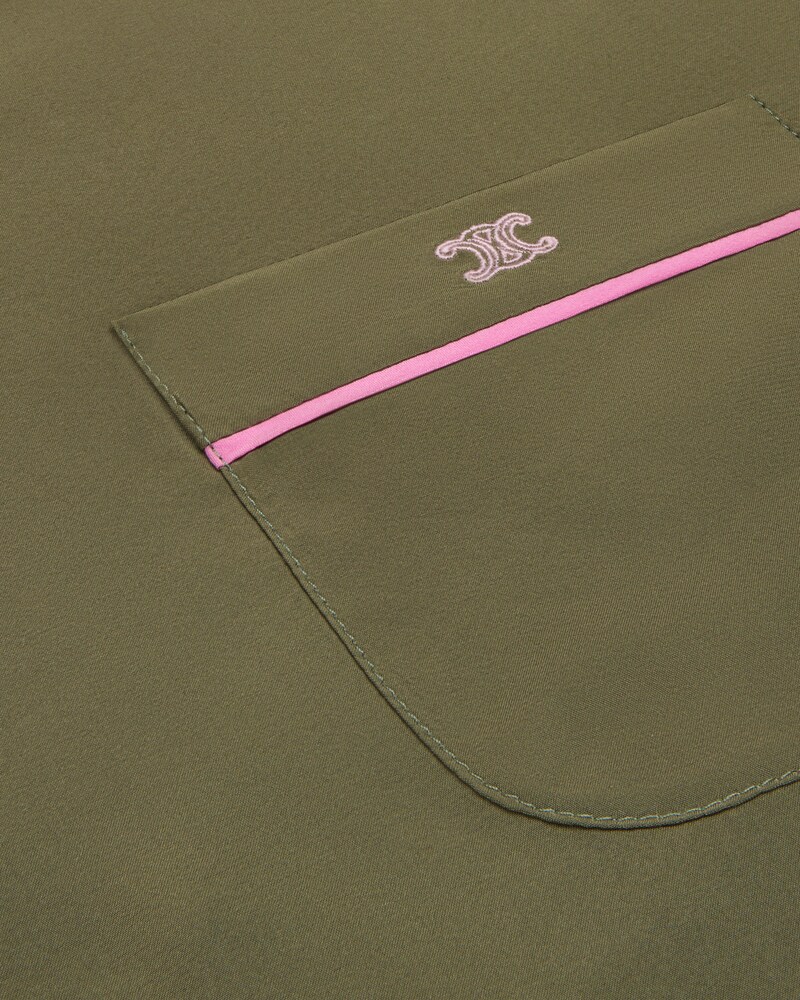 pyjama shirt IN silk satin - KAKI MILITAIRE -  - 1 | CELINE