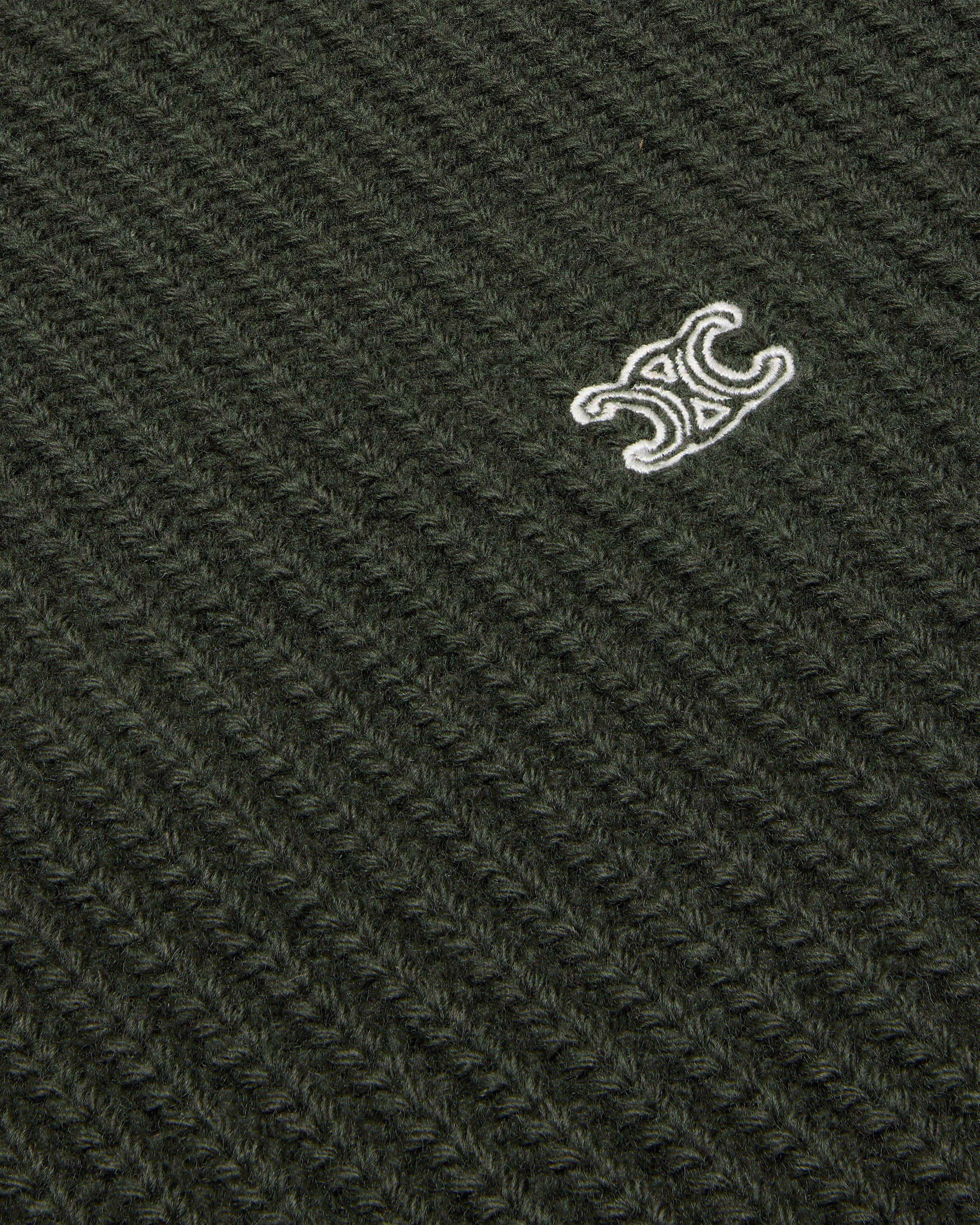 trucker sweater IN ribbed wool - DARK GREEN | CELINE