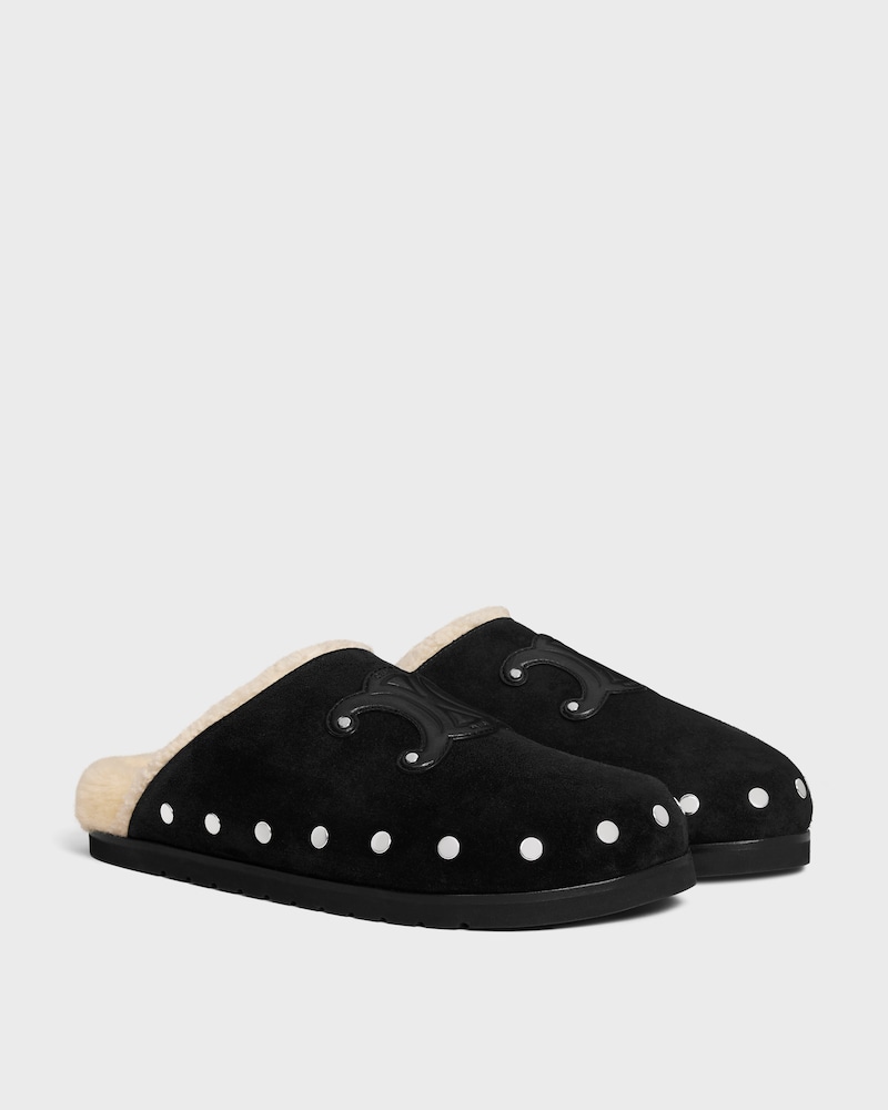 CELINE PITEA CLOG IN Calfskin - BLACK / NATURAL -  - 1 | CELINE