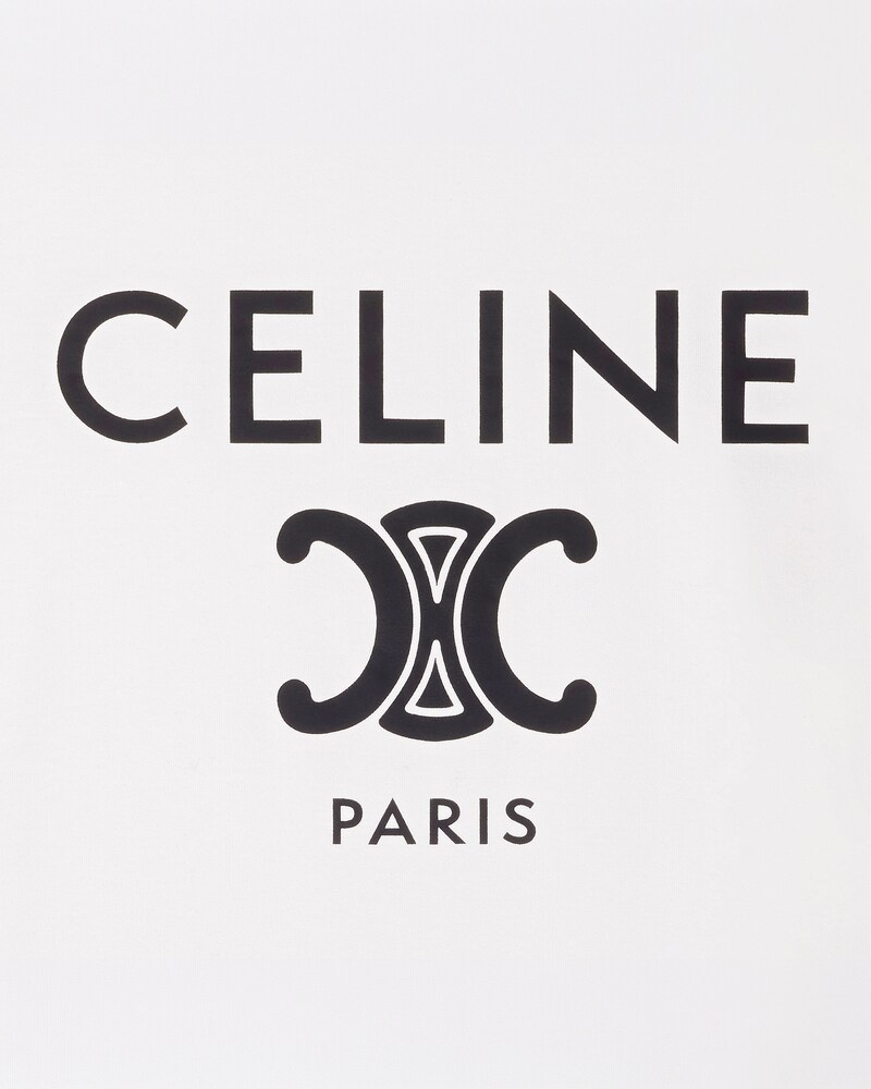 棉質平紋針織Celine Paris T恤 - 荧光白 / 海军蓝 / 黑色 -  - 1 | CELINE