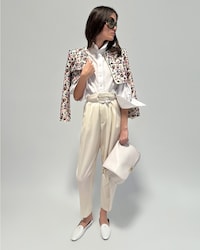 embroidered bolero jacket IN DIAGONAL WOOL - OFF WHITE -  - 2 | CELINE