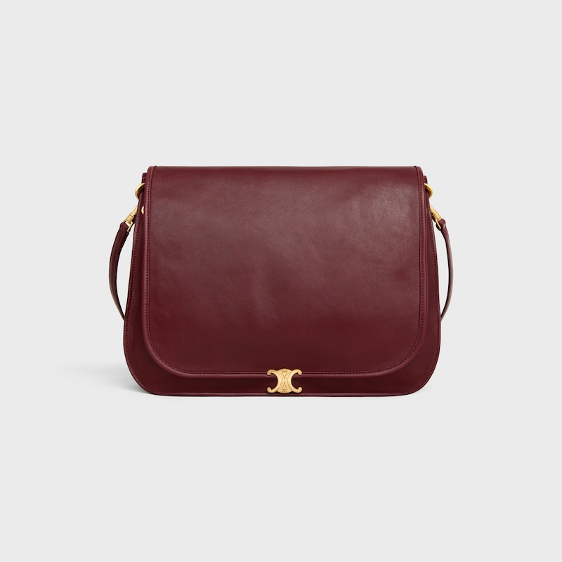 SOFT TRIOMPHE BESACE  IN SUPPLE SHINY LAMBSKIN - SYRAH - SOFT TRIOMPHE - 1 | CELINE