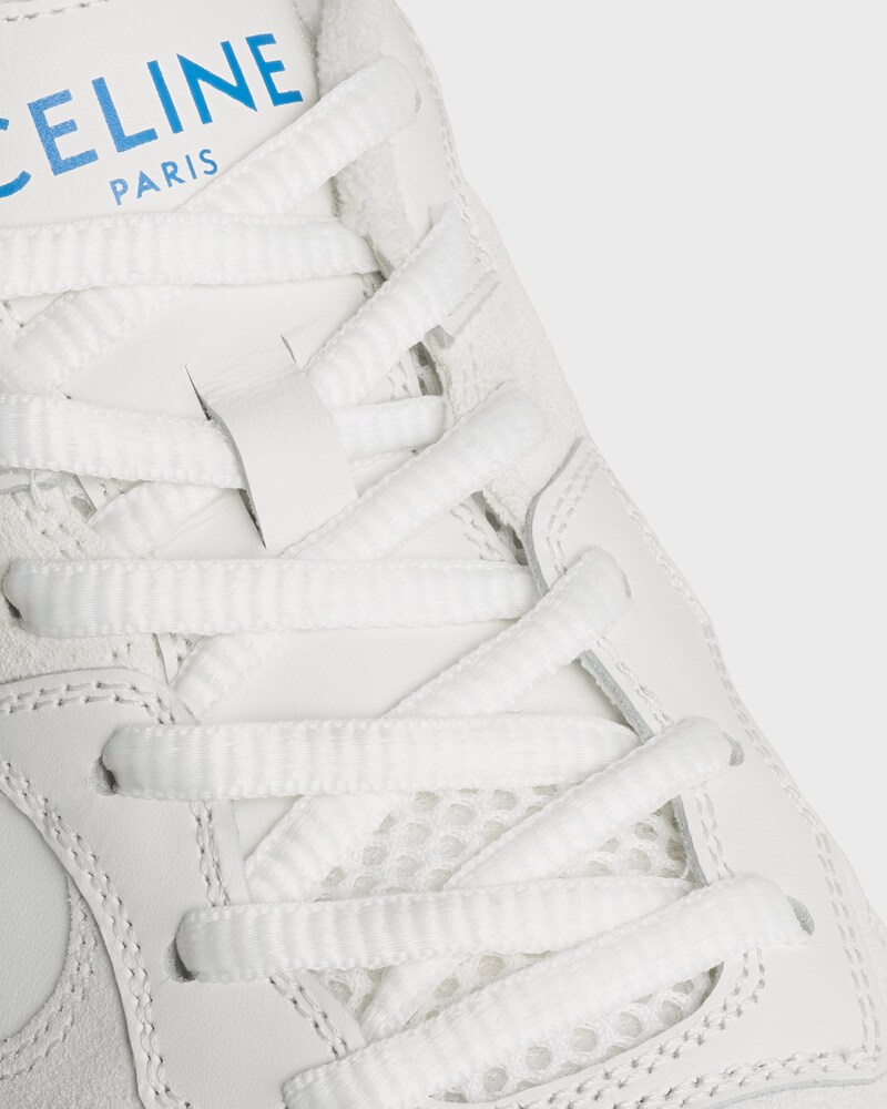 RUNNER SNEAKER IN CALFSKIN, SUEDE CALFSKIN AND MESH - OPTIC WHITE -  - 1 | CELINE
