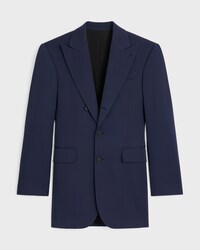 colonne jacket IN DIAGONAL WOOL - NAVY -  - 1 | CELINE