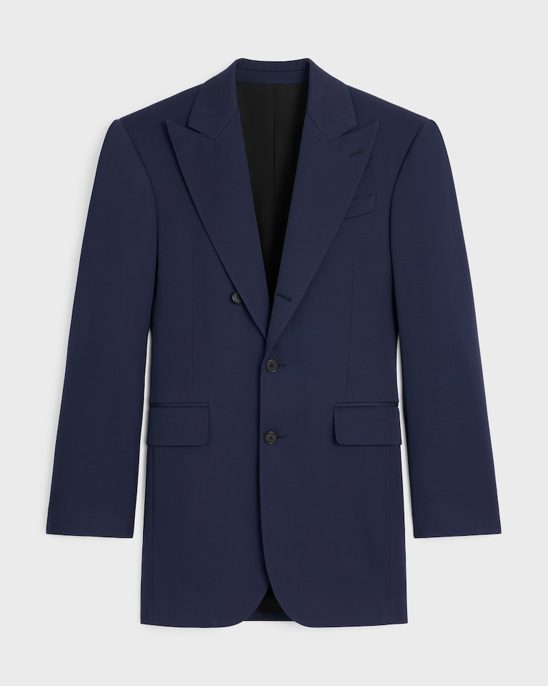 veste colonne Laine diagonale - Marine -  - 1 | CELINE