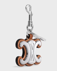METAL TRIOMPHE KEYRING IN METAL AND CALFSKIN - TAN - OTHER ACCESSORIES - 2 | CELINE