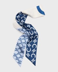 lavalliere IN SILK TWILL - OFFWHITE/BLUE -  - 1 | CELINE