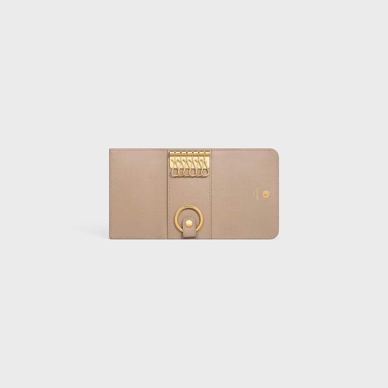 KEY CASE TRIOMPHE IN Shiny calfskin - SAFARI - POUCHES - 1 | CELINE