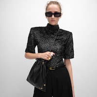 SMALL CRYSTAL POUCH IN LAMBSKIN - BLACK - EVENING - 2 | CELINE