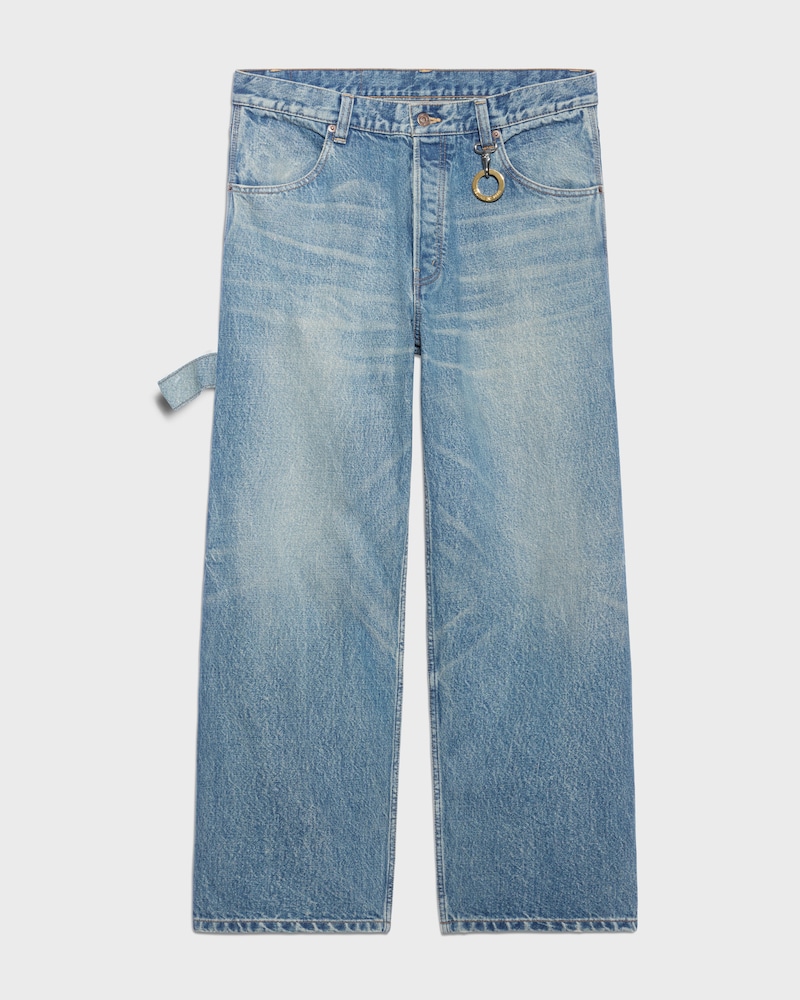 petite WIDE LEG JEANS 001 IN cotton denim - CLEAR WATERFALL -  - 1 | CELINE