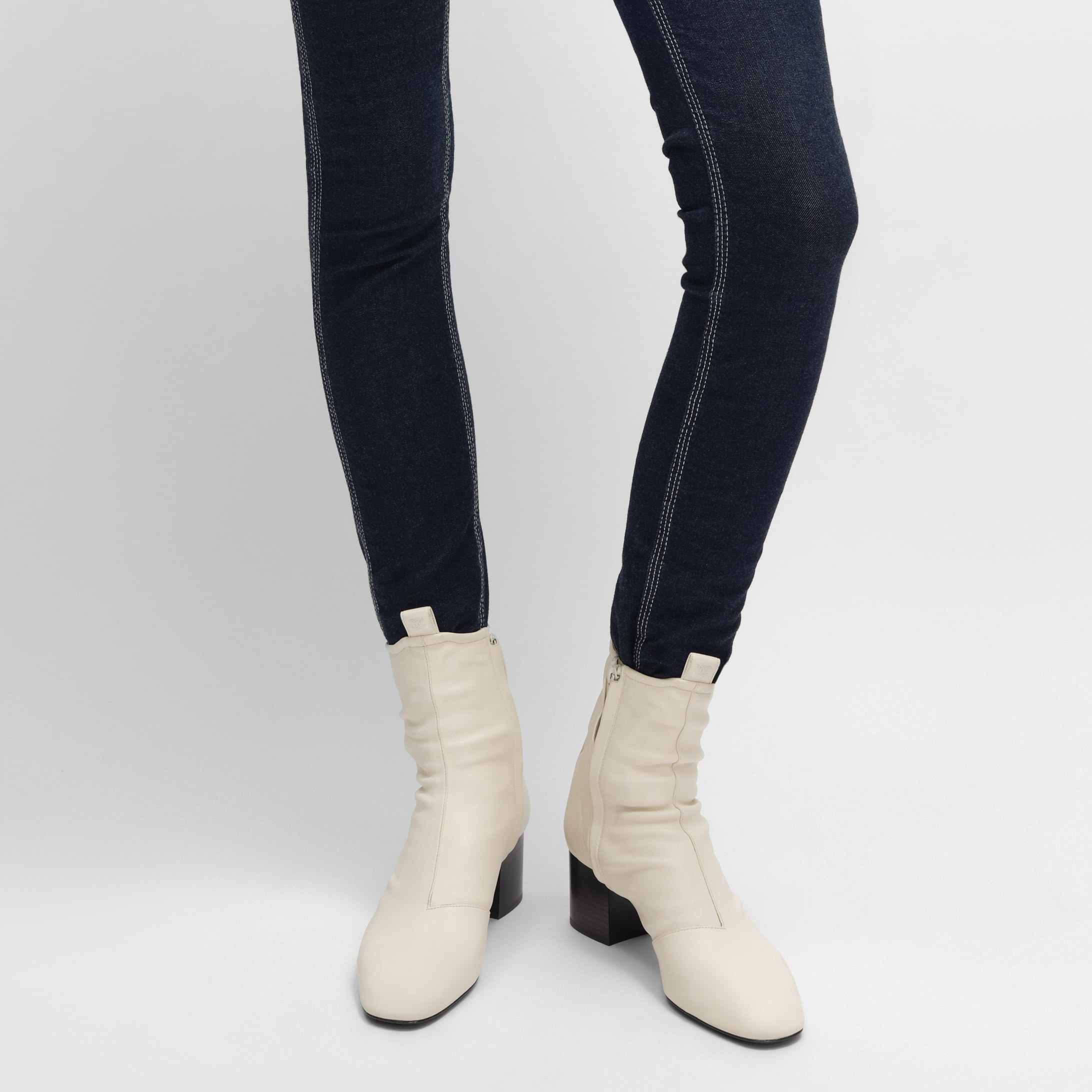 CHERI - ZIPPED BOOT IN STRETCH LAMBSKIN - IVORY | CELINE