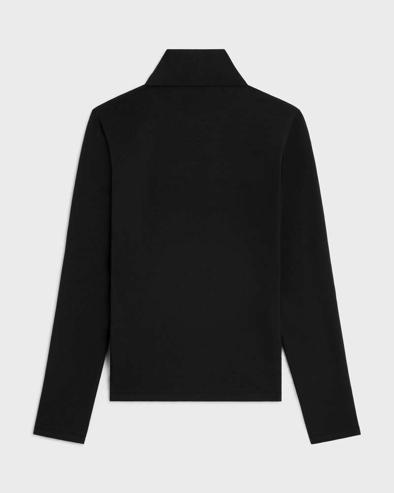 top col montant jersey coton athl&eacute;tique - BLACK/OPTIC WHITE -  - 1 | CELINE