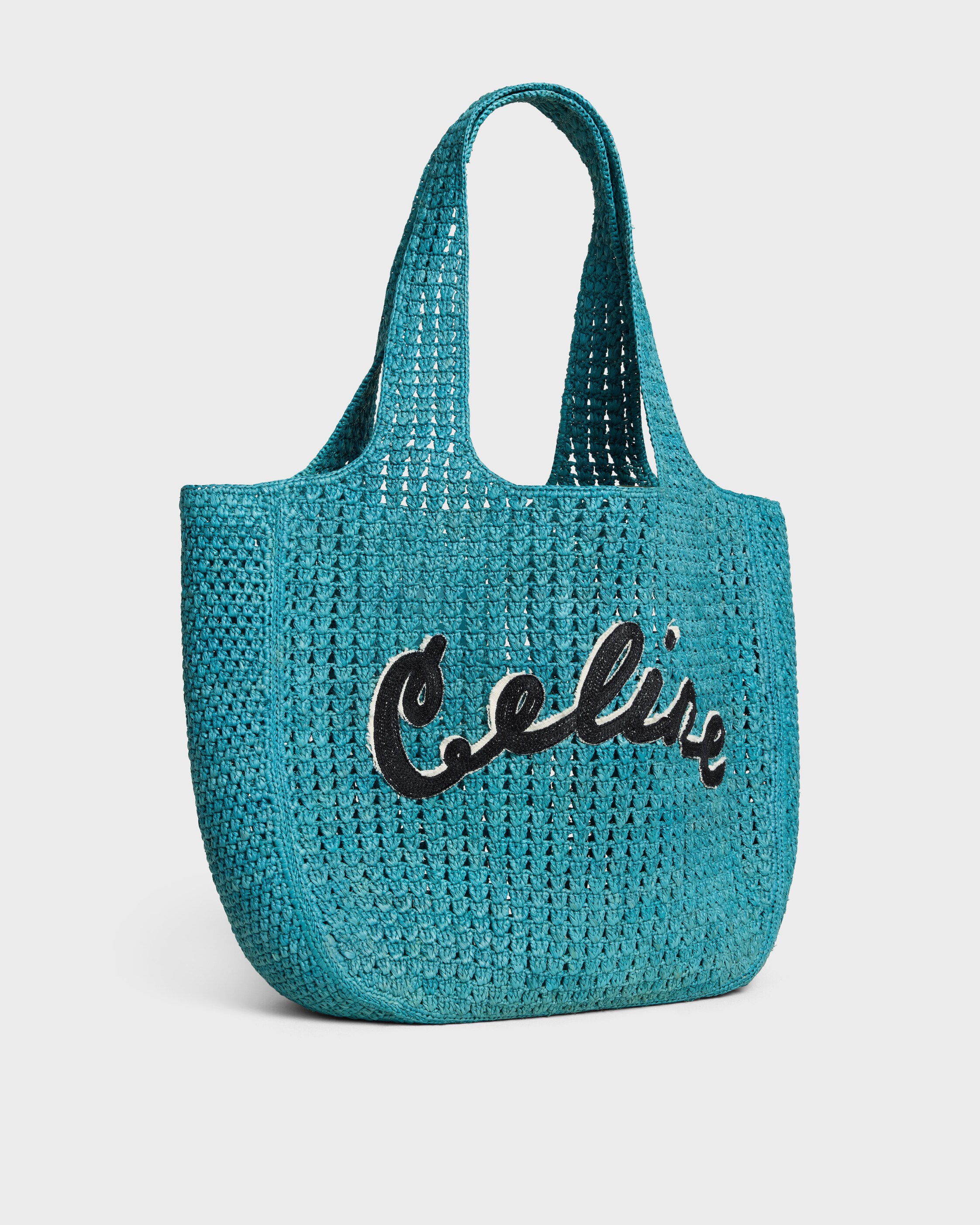 LARGE HOBO PANIER IN RAFFIA - COBALT | CELINE