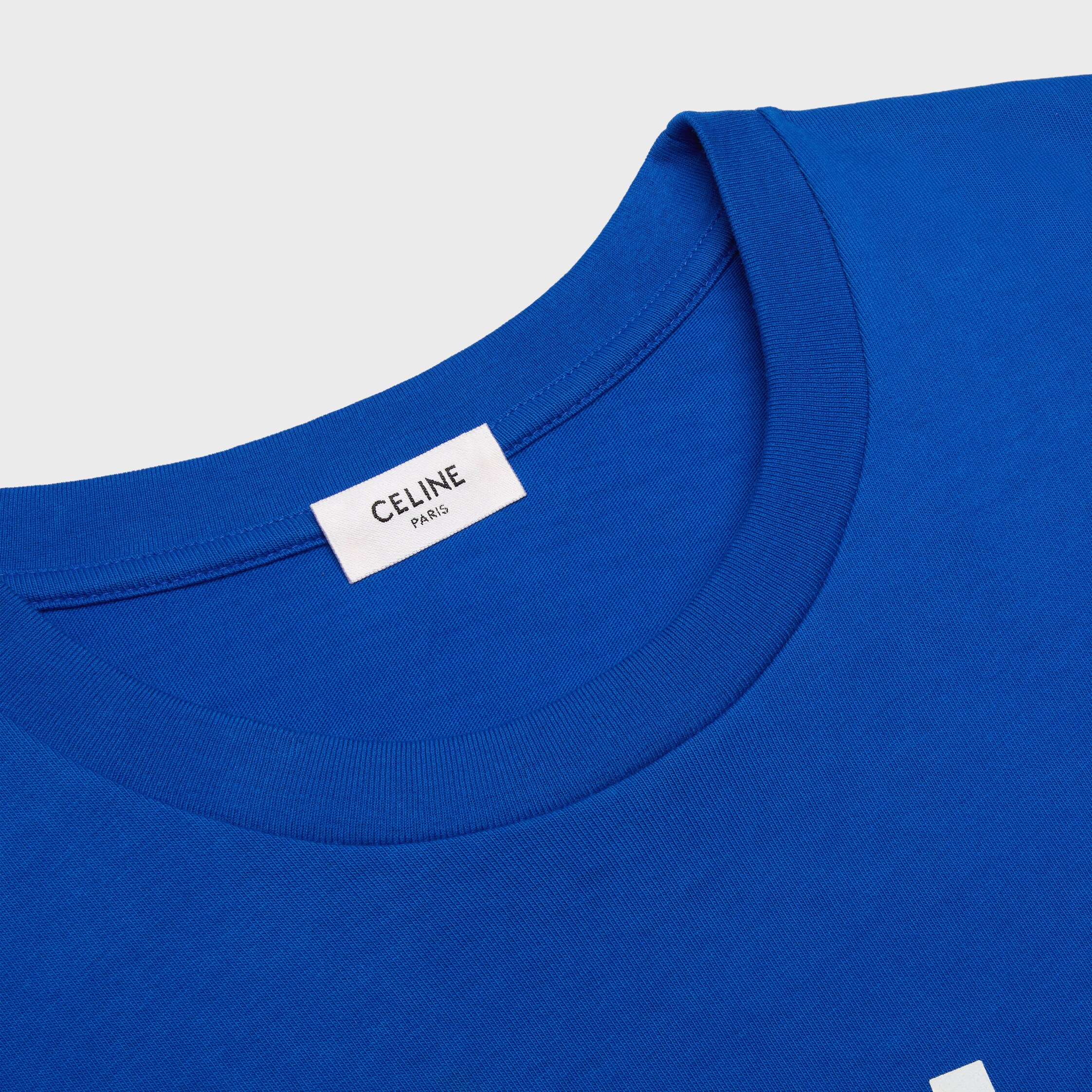 t-shirt IN cotton jersey - ROYAL BLUE / OFF WHITE | CELINE