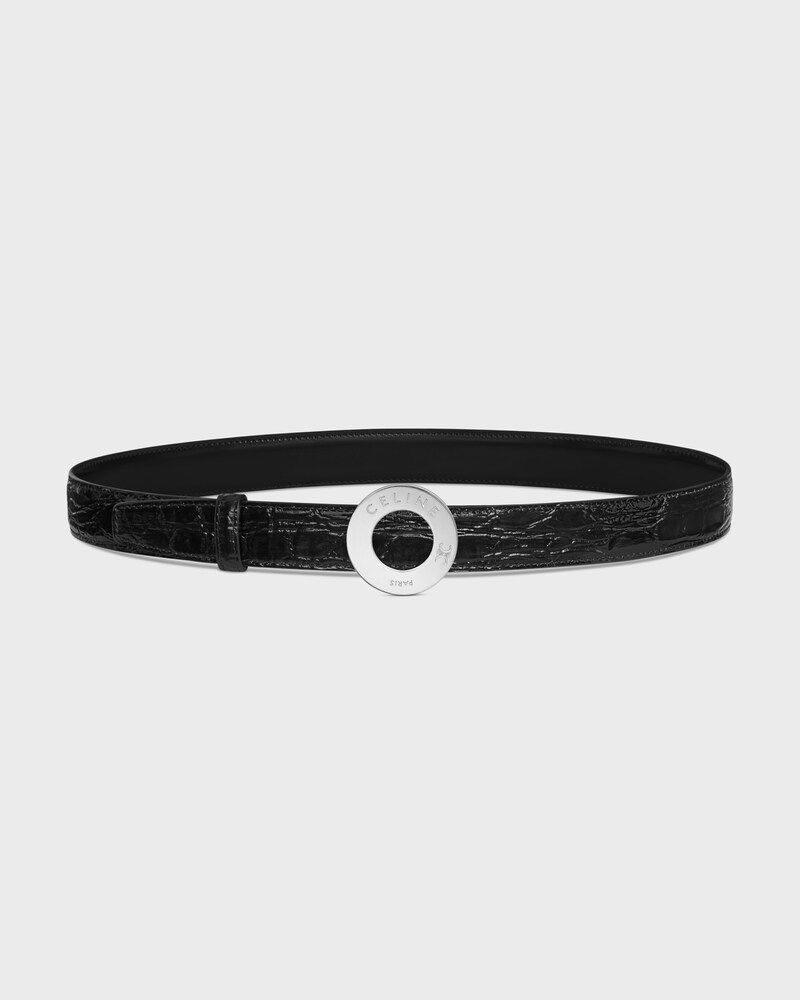Reversible Strap 25 IN TAURILLON LEATHER AND CROCODILE EMBOSSED CALFSKIN -  -  - 1 | CELINE