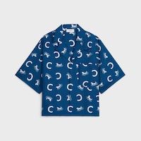 scout shirt IN SILK TWILL - NAVY/WHITE -  - 1 | CELINE