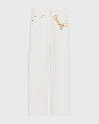 Boyfriend-Jeans 002 AUS schwerem Baumwolltwill - WHITE HEAVY STONE WASH -  - 1 | CELINE