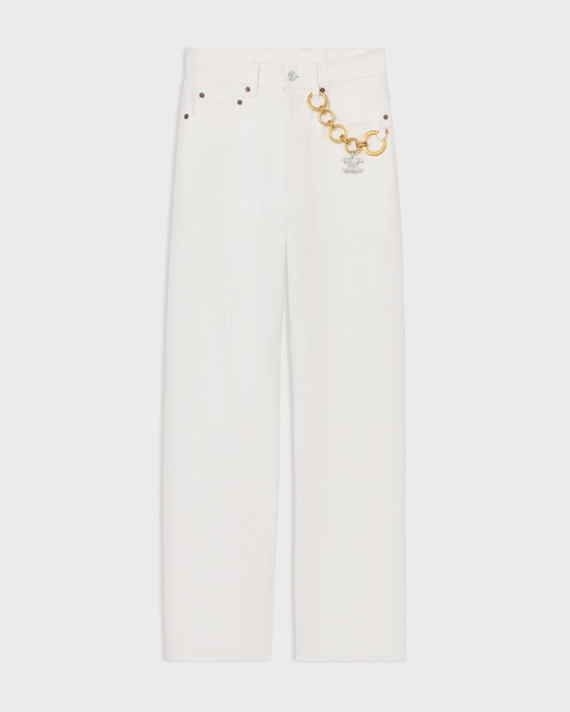 boyfriend jeans 002 IN heavy cotton twill - WHITE HEAVY STONE WASH -  - 1 | CELINE