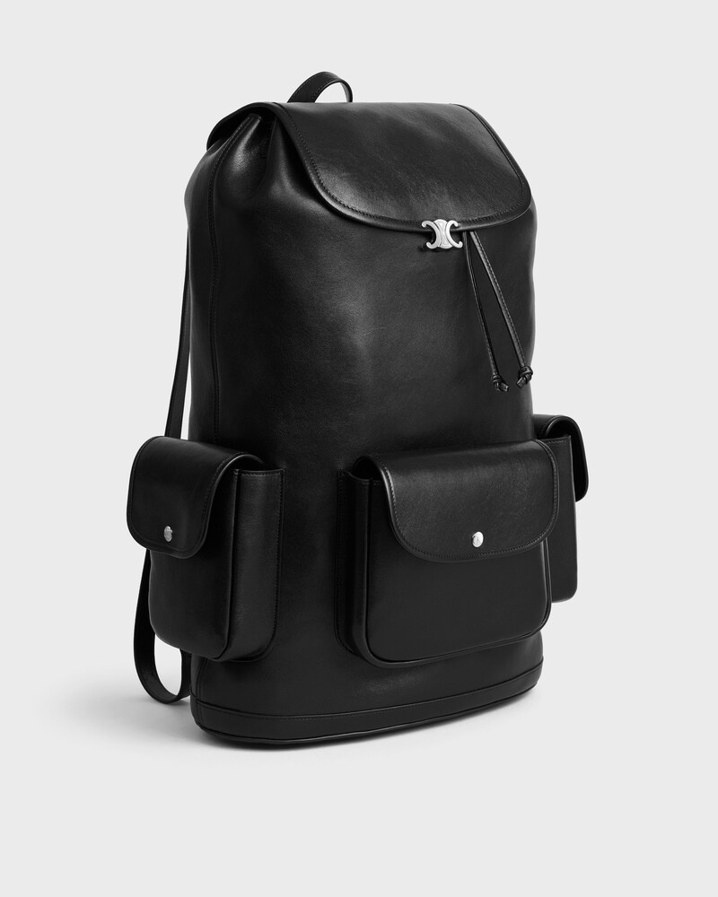 Sac à dos grand modèle EN AGNEAU BRILLANT - NOIR - NOUVEAUTÉS - 1 | CELINE