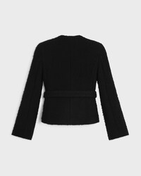 jacket IN cashmere and wool natté - BLACK -  - 2 | CELINE
