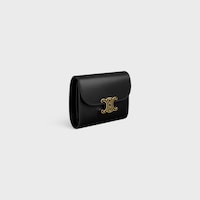 Small Flap Wallet TRIOMPHE IN Shiny calfskin and enamel - BLACK - NEW - 2 | CELINE