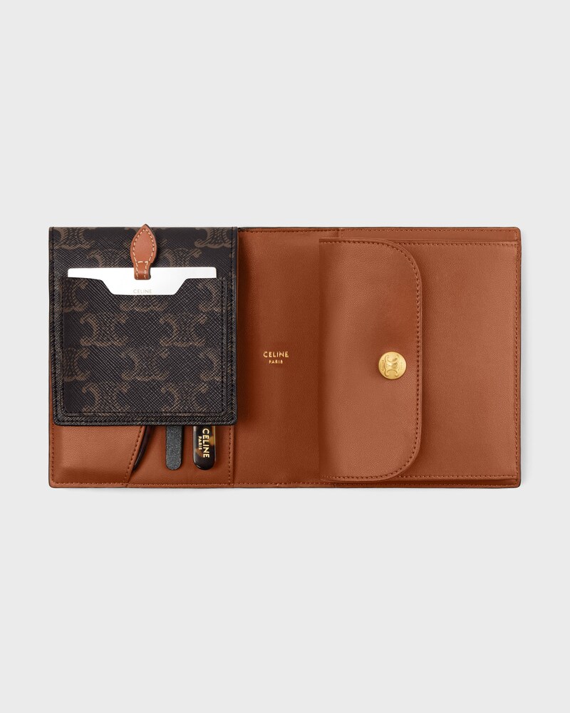 Travel kit in Triomphe Canvas and calfskin - TAN - ESSENTIAL GIFTS - 1 | CELINE