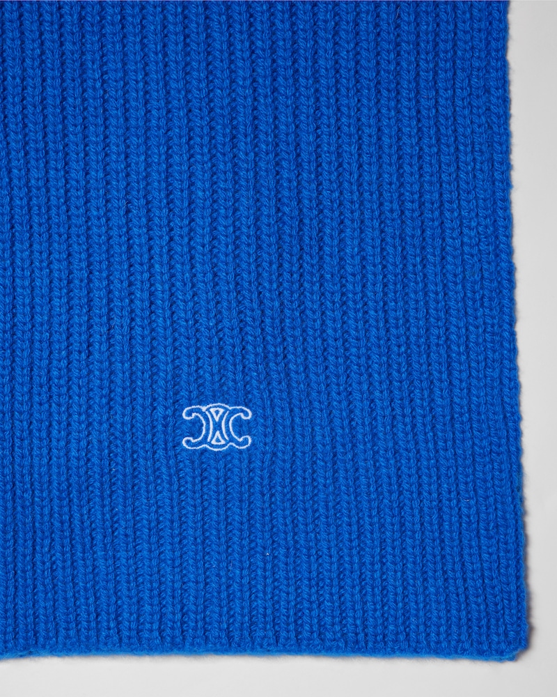 Écharpe en cachemire côtelé - ROYAL BLUE -  - 1 | CELINE