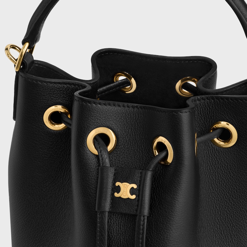 BORSA CLARA TEEN MORBIDA IN PELLE DI VITELLO GRANATA - NERO - BORSE CON MANICO SUPERIORE - 1 | CELINE