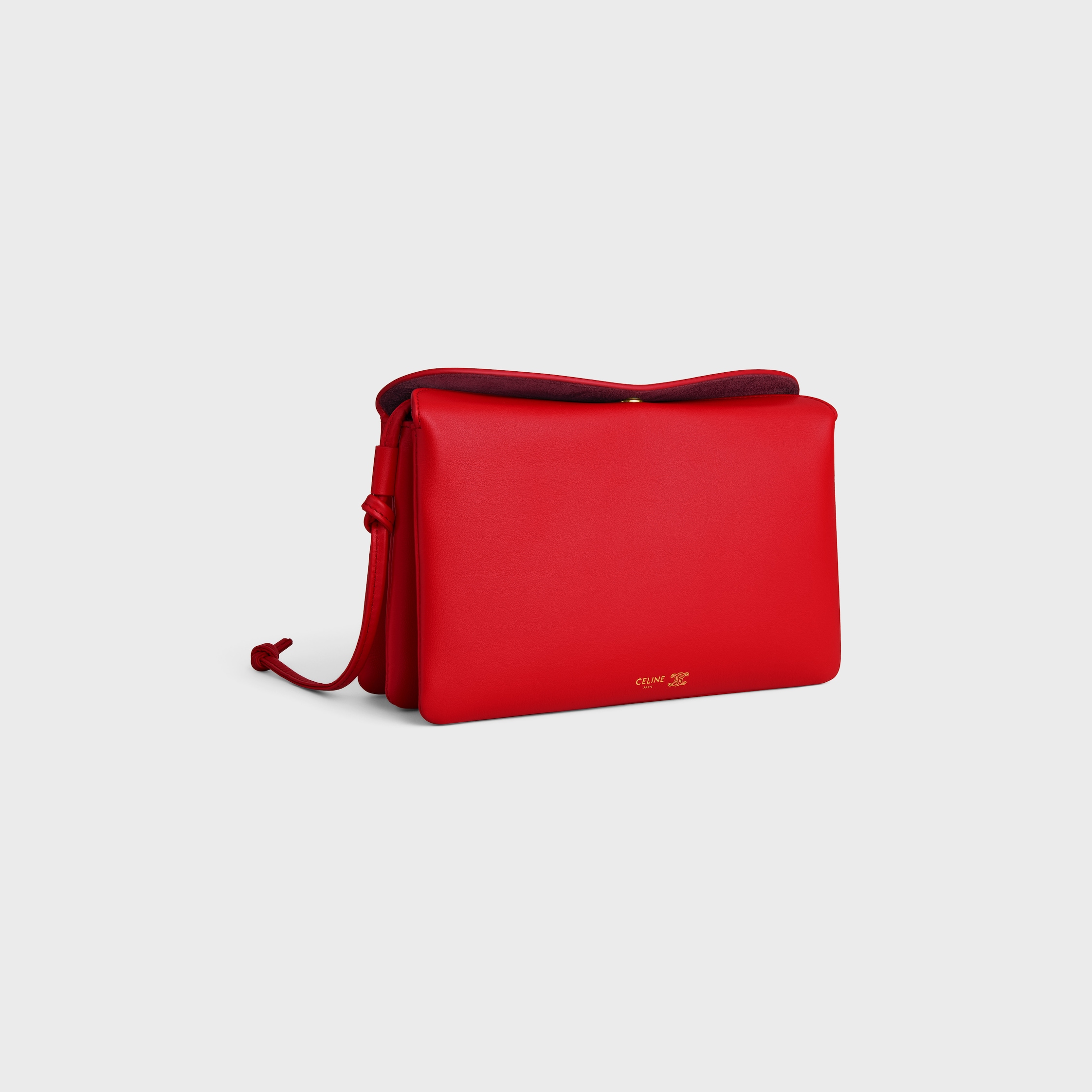 TRIO FLAP IN SMOOTH LAMBSKIN - ULTRA RED | CELINE