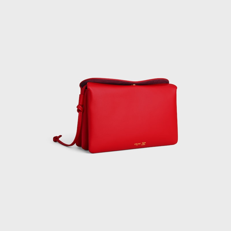 TRIO FLAP IN Smooth Lambskin - ULTRA RED - EVENING - 1 | CELINE