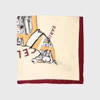 square IN CELINE HORSE SILK TWILL - VANILLA/ORANGE/BURGUNDY -  - 2 | CELINE