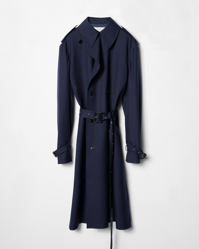 trench coat IN wool gabardine - INK -  - 1 | CELINE